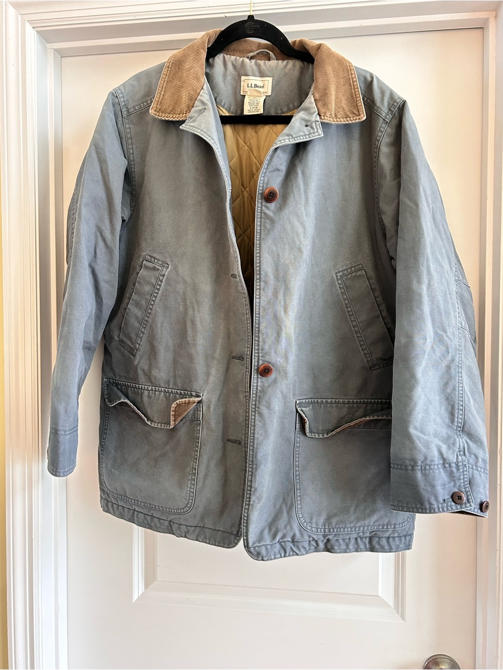 LL Bean Vintage women’s corduroy trim Field Coat